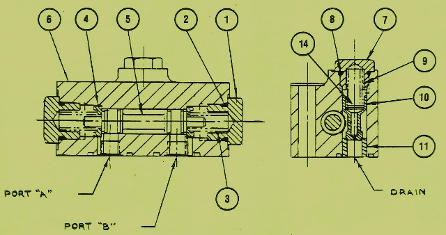 Denison Goldcup Series M6 C/M7 A Shuttle Valve Assy